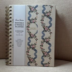 PlannerMonthly and Weekly Punch Studio 2026 Planner - Blue and Pink Floral